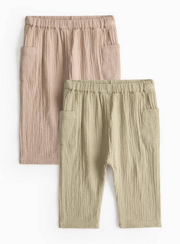 Tiny Baby Double Cloth Trousers 2 Pack 9-12 months